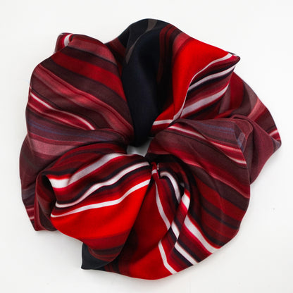 Invisibilis Moveré Premium statement silk scrunchie - Stripy - Size Ultra Large - Made in Hong Kong - 真絲髮圈 - 香港製造