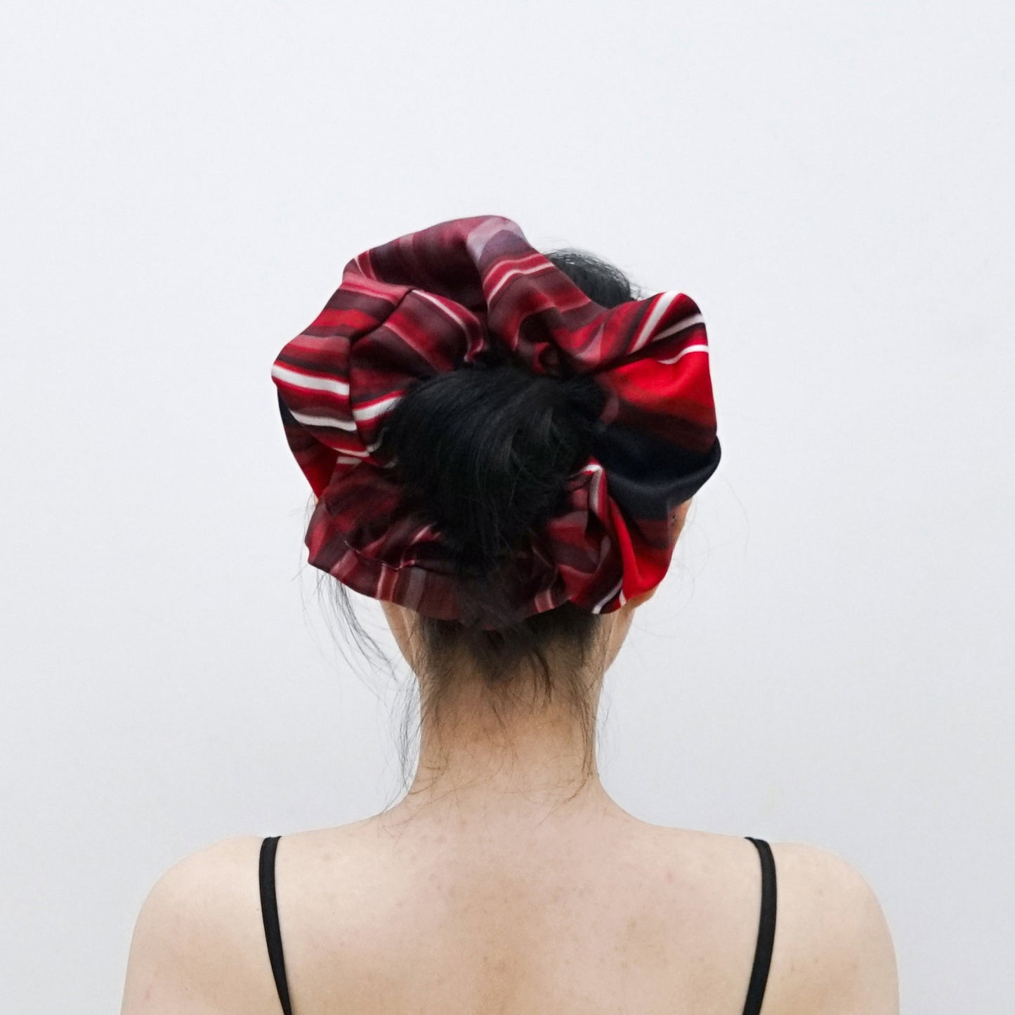 Invisibilis Moveré Premium statement silk scrunchie - Stripy - Size Ultra Large - Made in Hong Kong - 真絲髮圈 - 香港製造